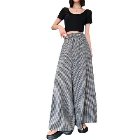 Black Ultra Wide Textured Pants