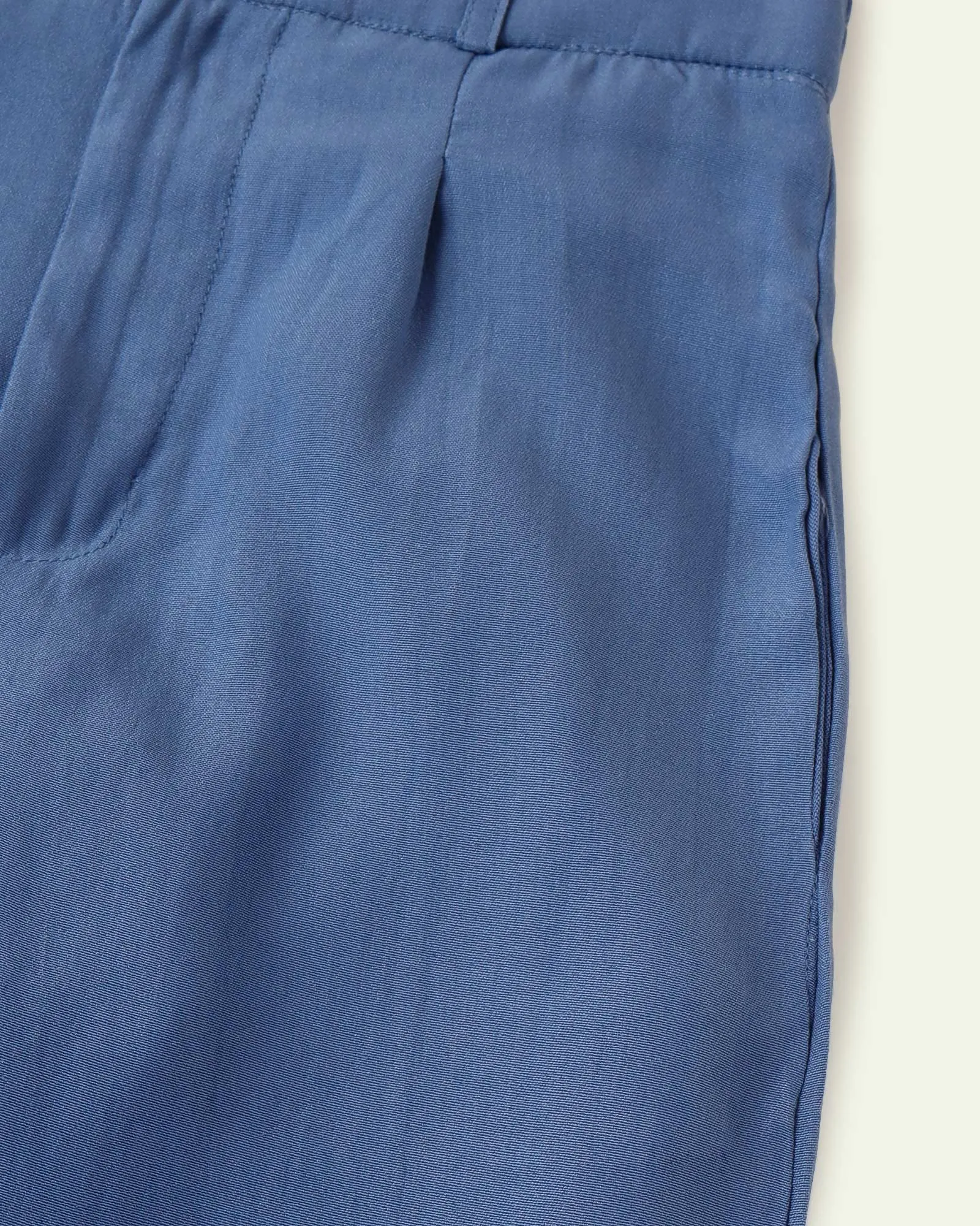 Blue High-Rise Trousers