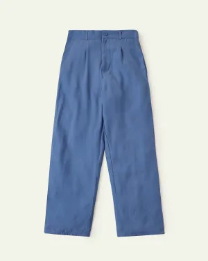 Blue High-Rise Trousers