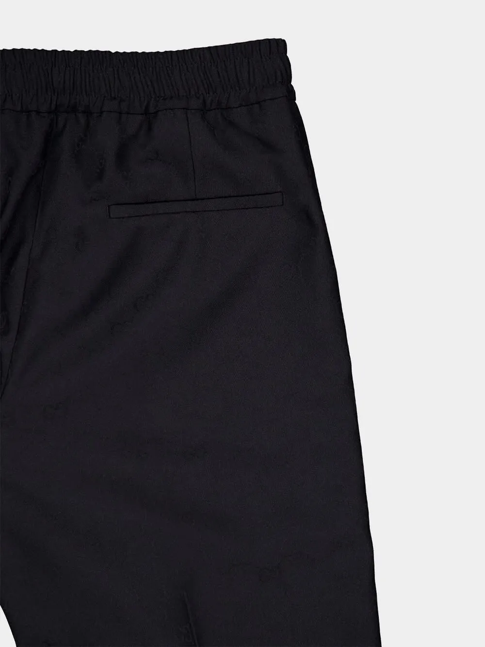 Blue Polyester GG Jacquard Pants
