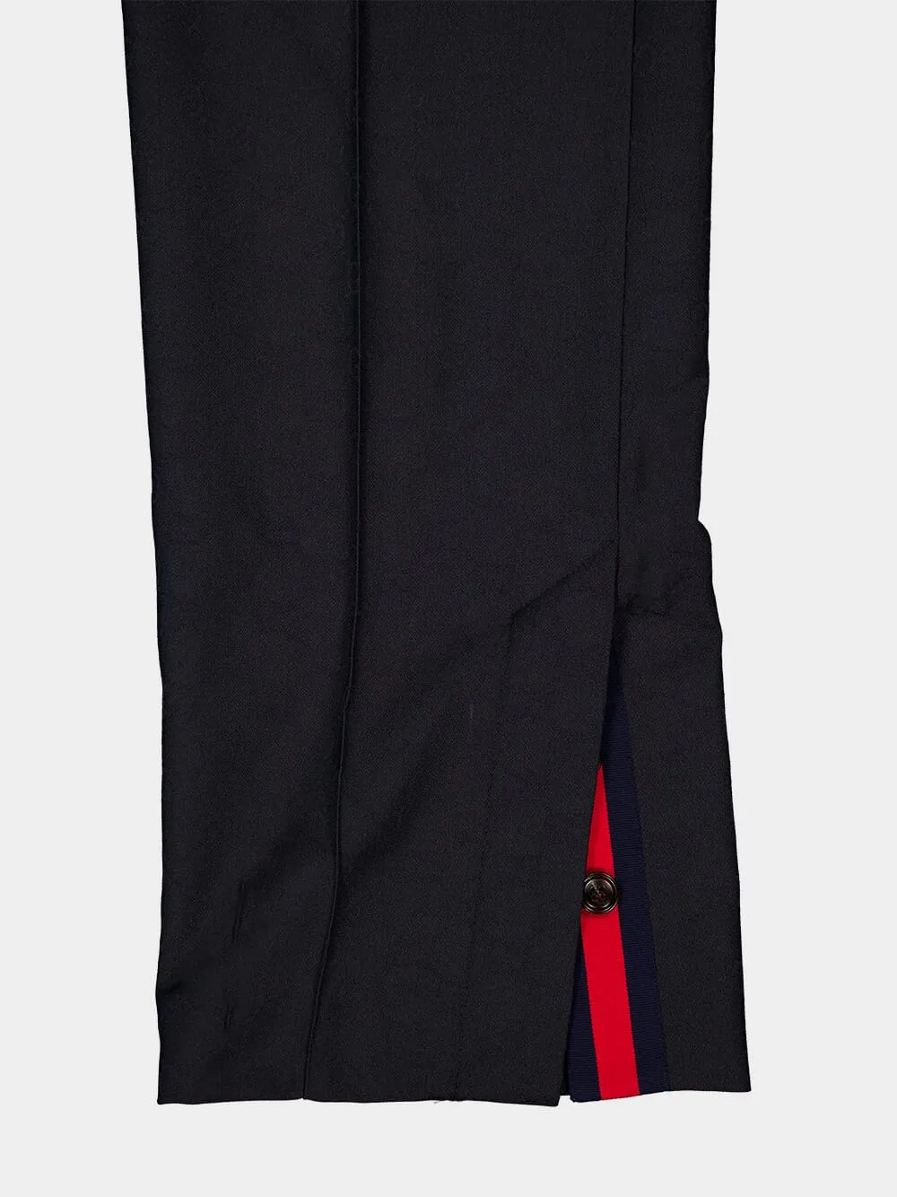 Blue Polyester GG Jacquard Pants