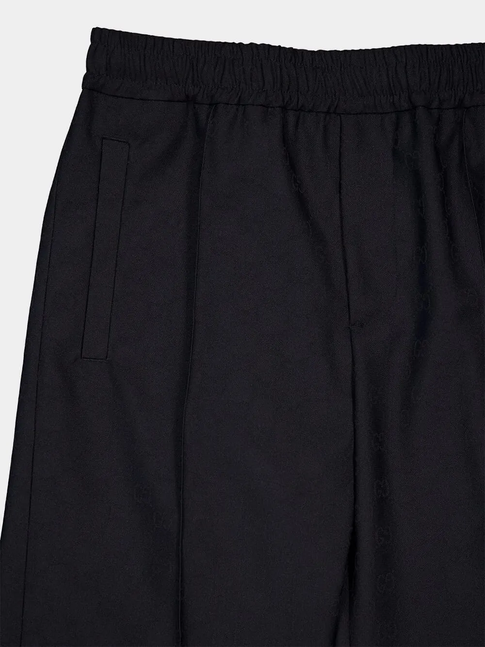 Blue Polyester GG Jacquard Pants