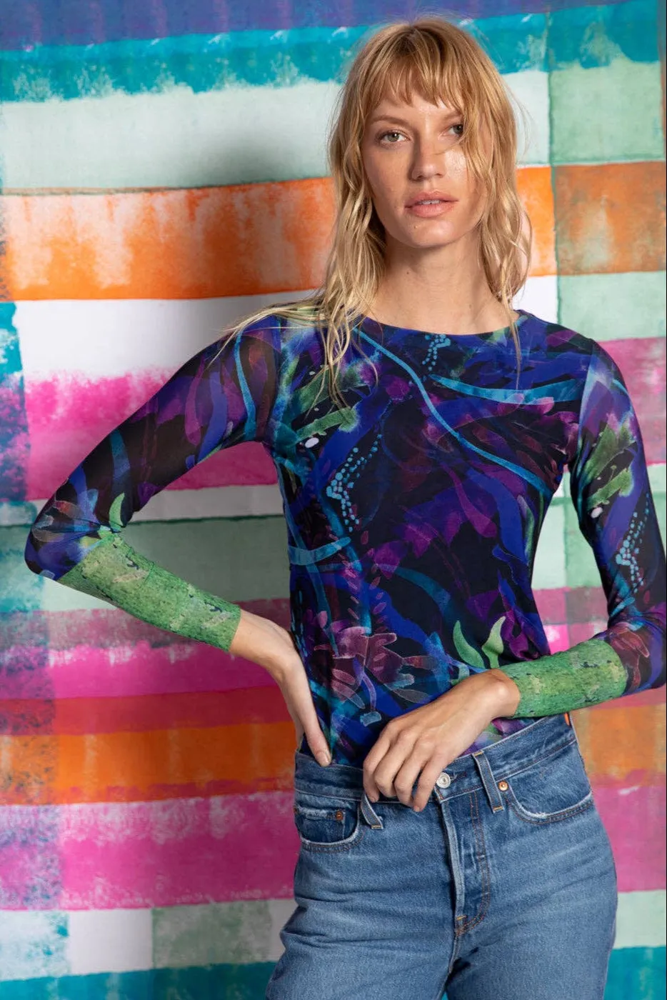 Blue Tide - Florence Double Sheer Top
