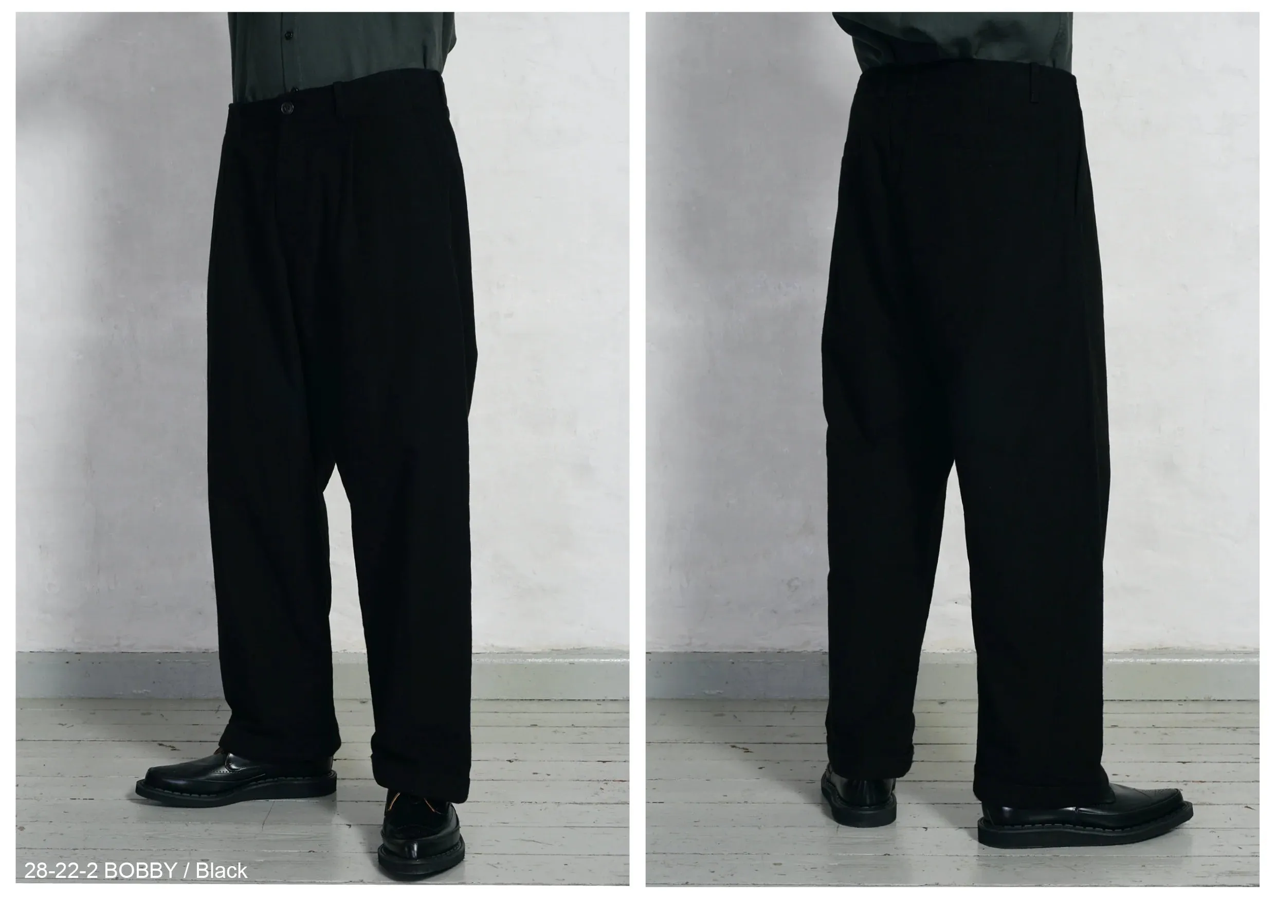 BOBBY WIDE PLEATED TROUSERS