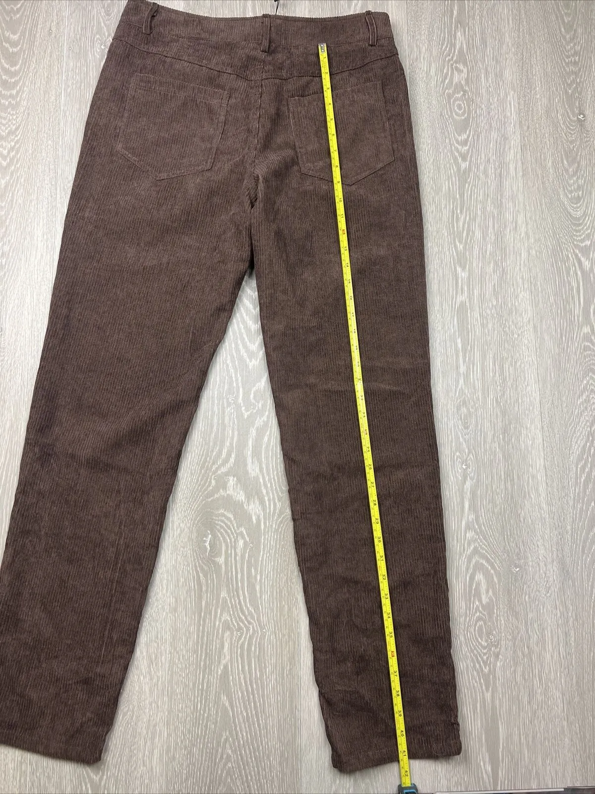Boohoo Man Mens Cord Relaxed Fit Chocolate Pants Size 32R