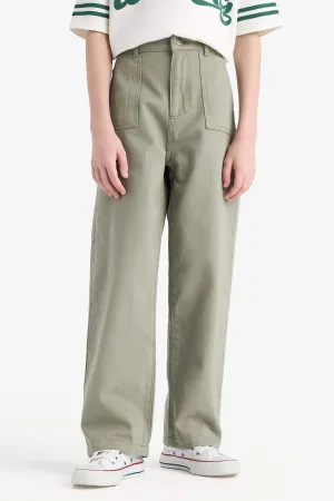 Boy Wide Leg Standard Leg Gabardine Trousers