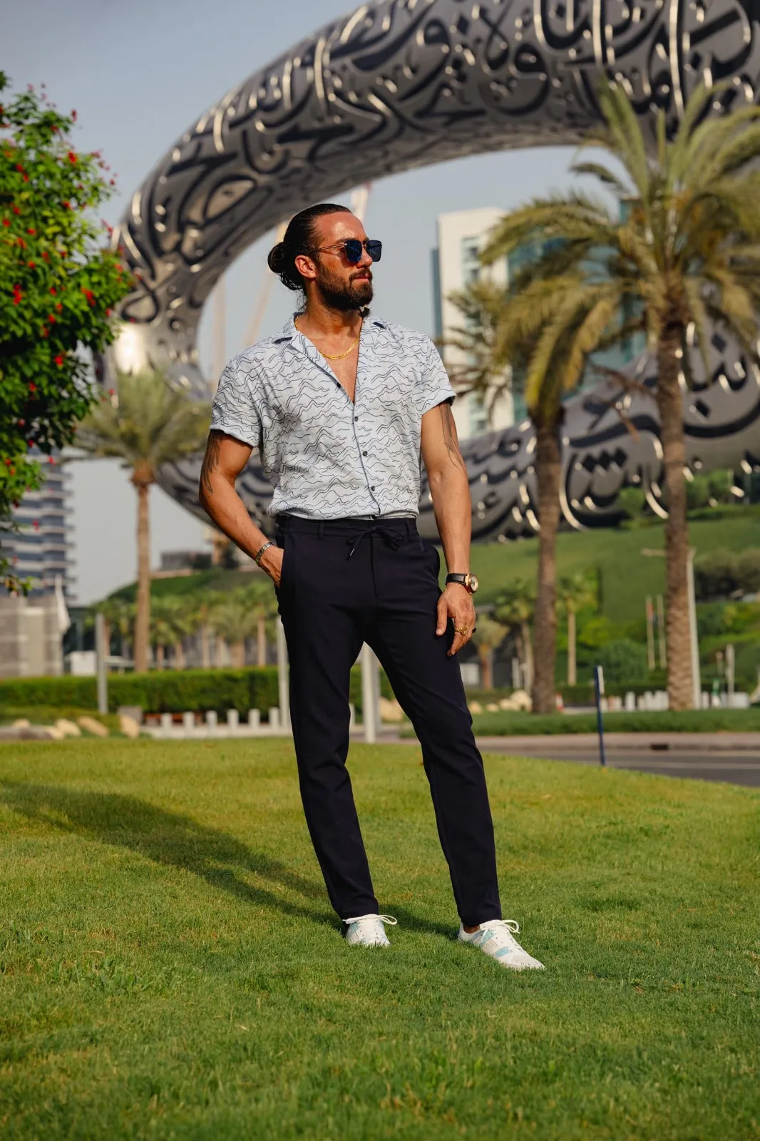 Brabion Vespo Collar Slim Fit Patterned Shirt