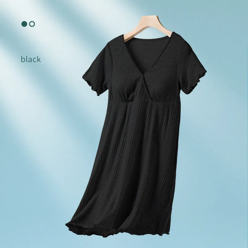 Breastfeeding Dress Thin Breastfeeding Modal Pajamas Pregnant Women