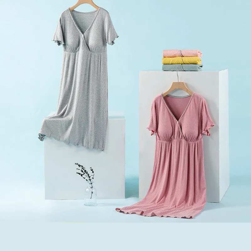 Breastfeeding Dress Thin Breastfeeding Modal Pajamas Pregnant Women