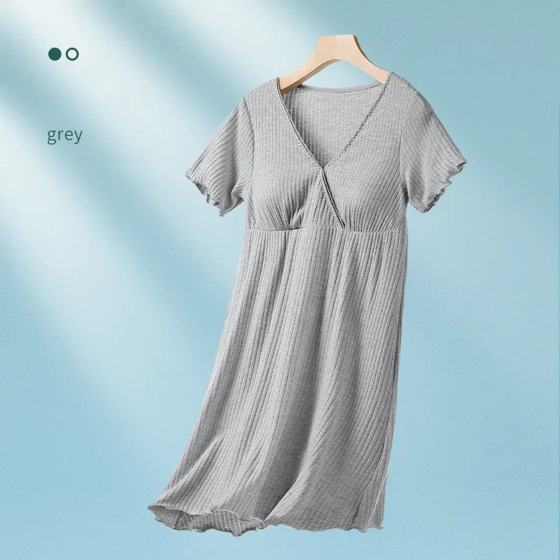 Breastfeeding Dress Thin Breastfeeding Modal Pajamas Pregnant Women