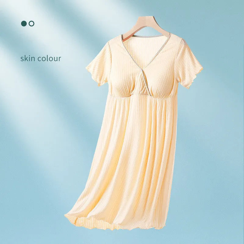 Breastfeeding Dress Thin Breastfeeding Modal Pajamas Pregnant Women