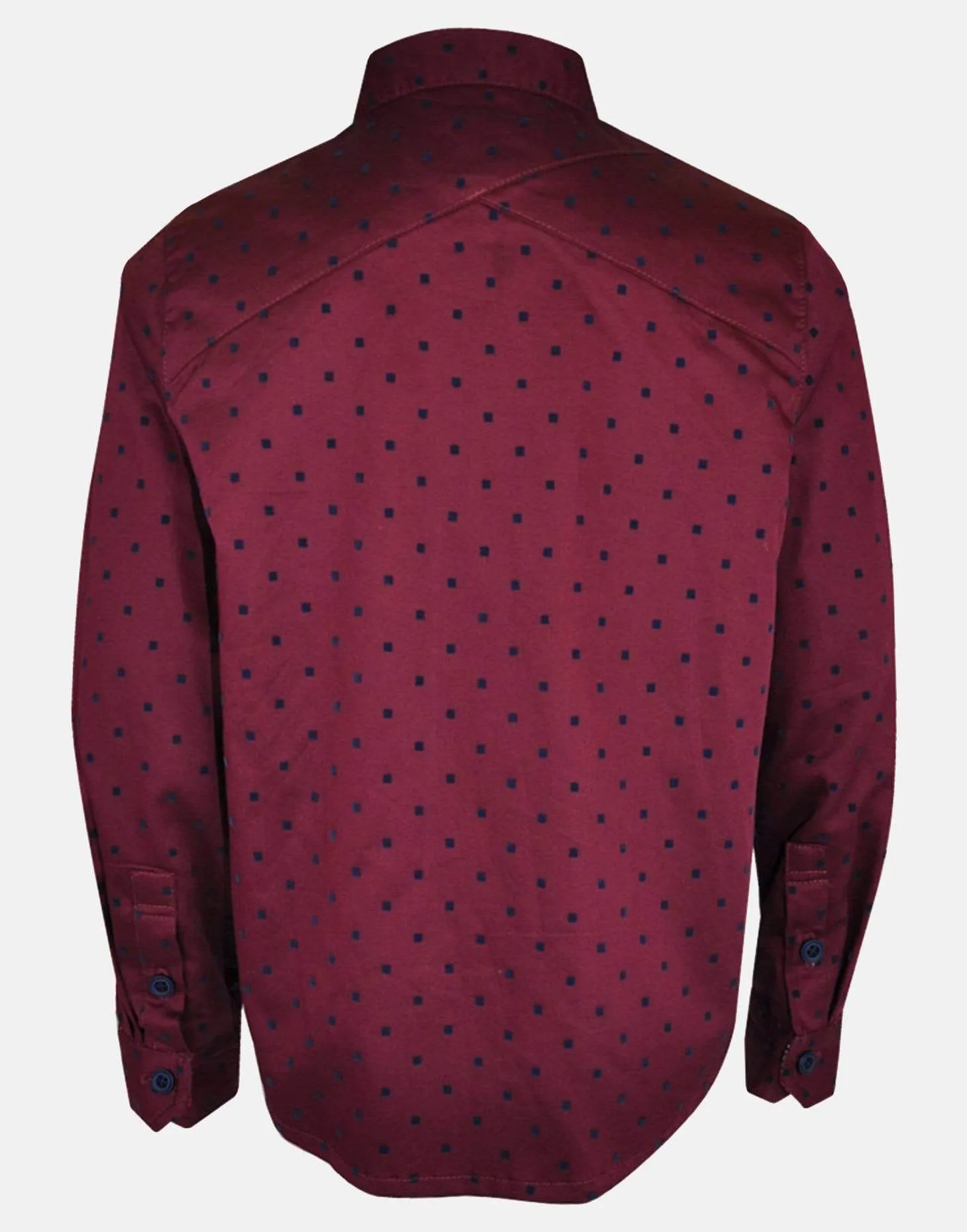 Buster: Burgundy spot grandad shirt