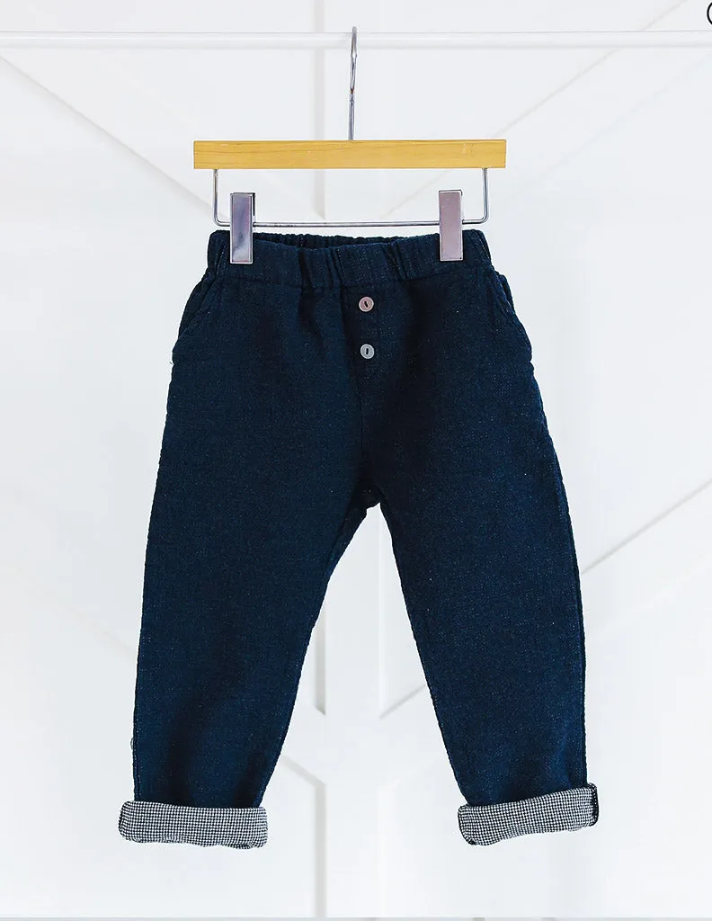 Button Trousers Navy