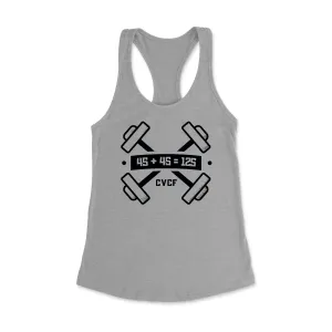Carbon Valley CrossFit 45 45=125 Women's Racerback Tank Top