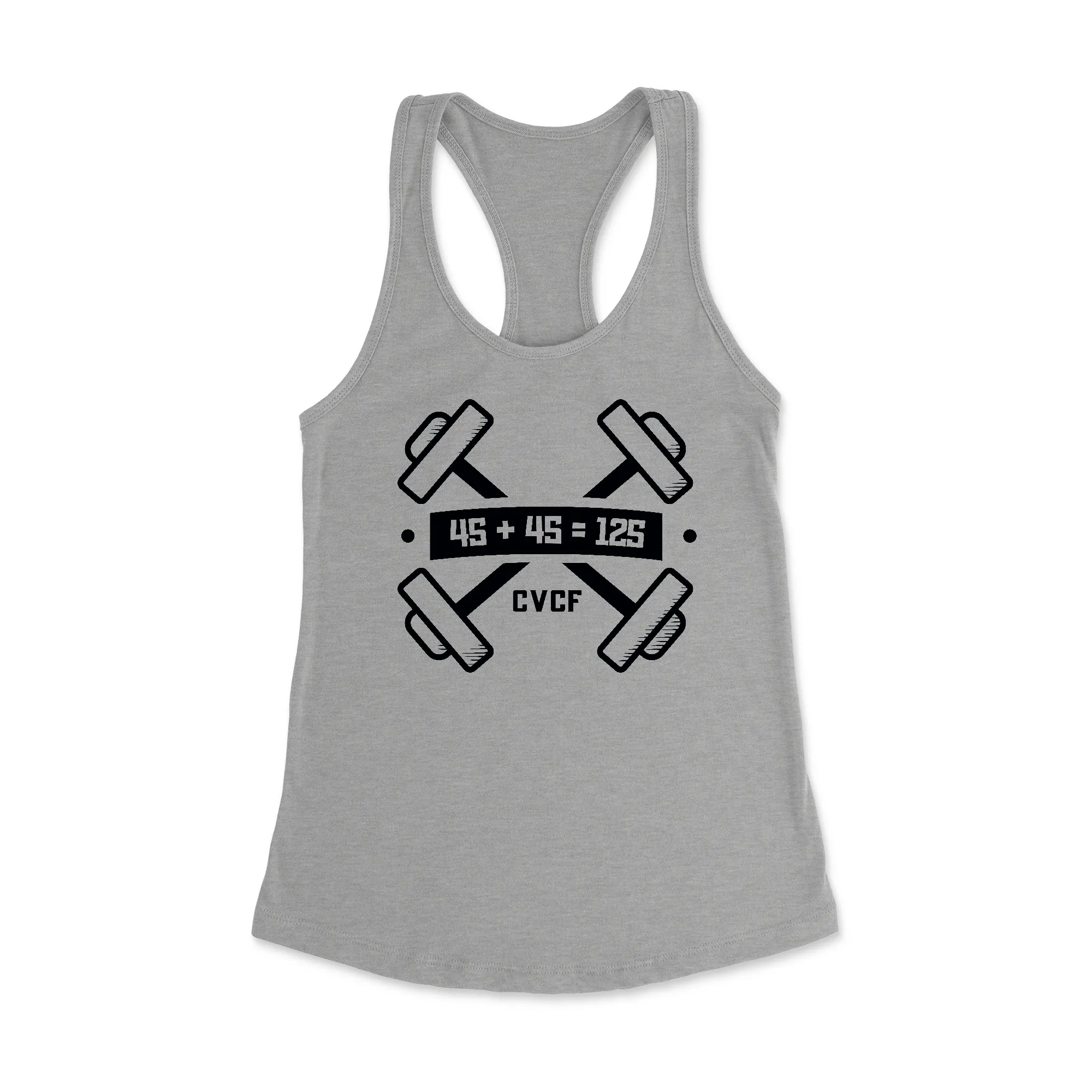 Carbon Valley CrossFit 45 45=125 Women's Racerback Tank Top