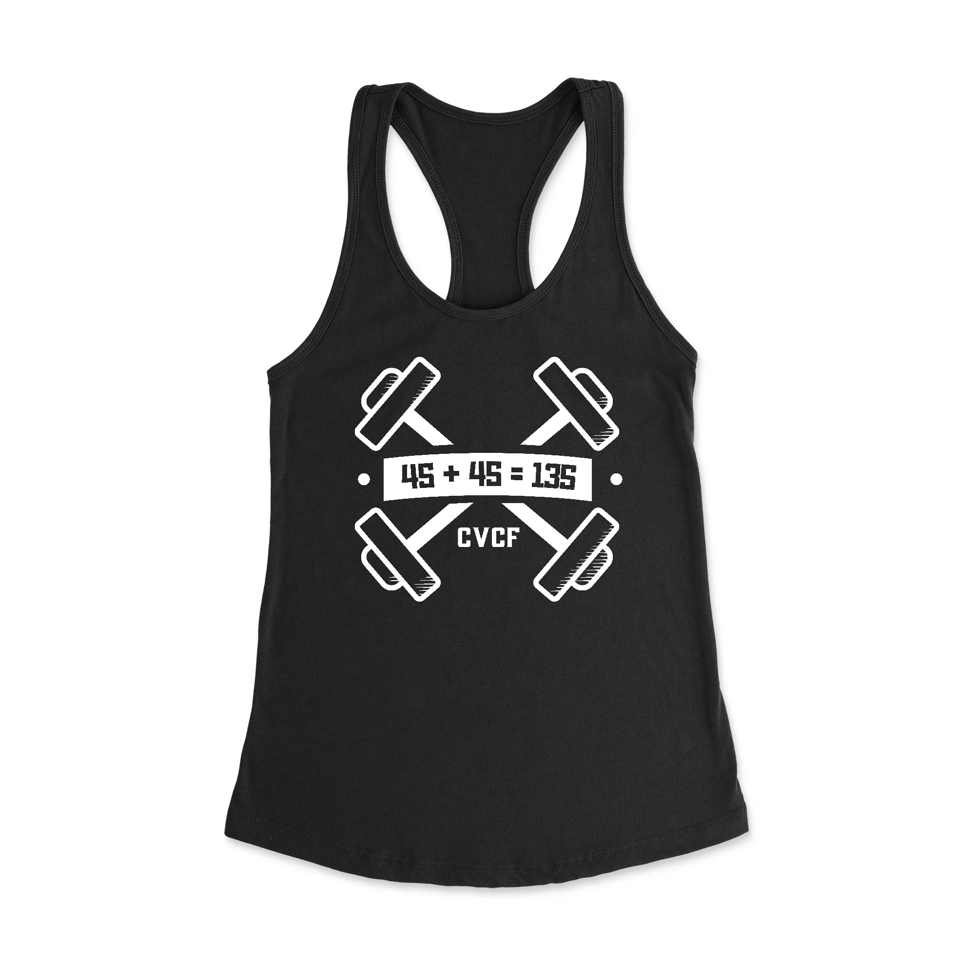 Carbon Valley CrossFit 45 45=135 Women's Racerback Tank Top