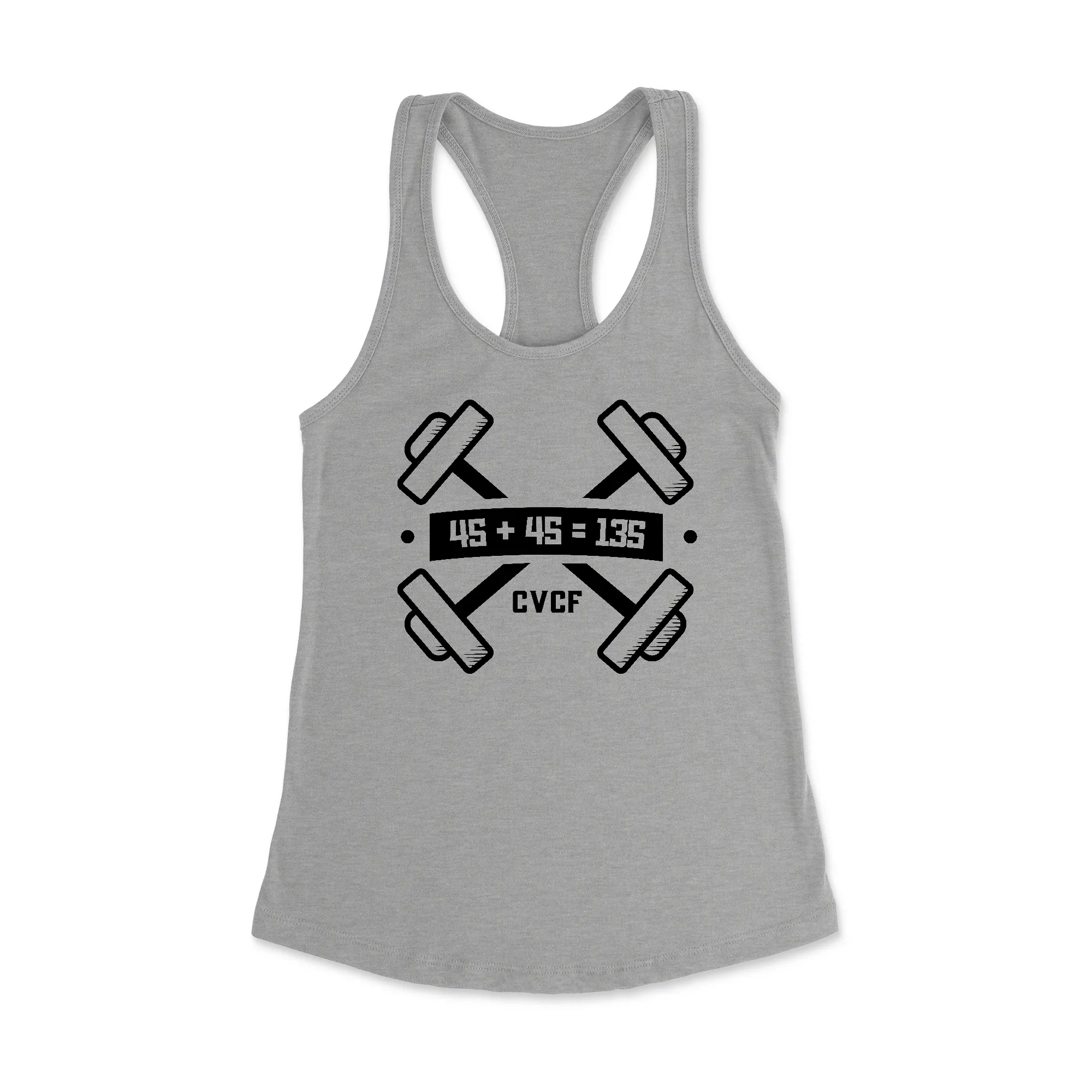 Carbon Valley CrossFit 45 45=135 Women's Racerback Tank Top
