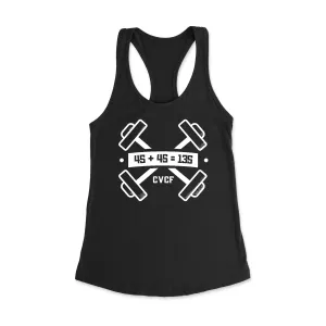 Carbon Valley CrossFit 45 45=135 Women's Racerback Tank Top