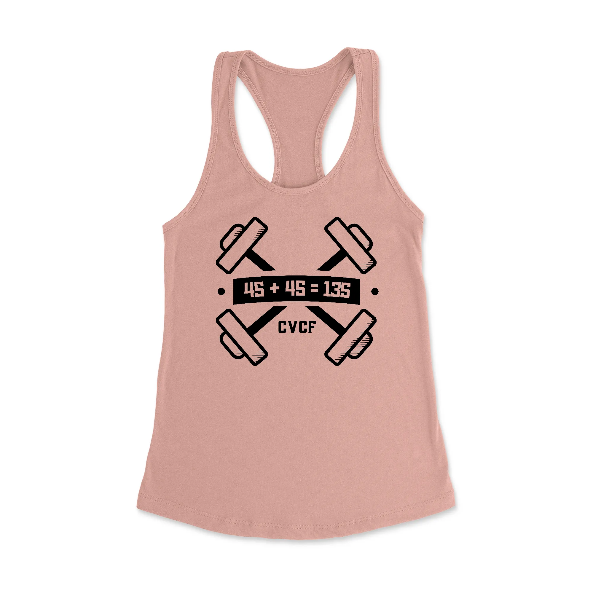 Carbon Valley CrossFit 45 45=135 Women's Racerback Tank Top