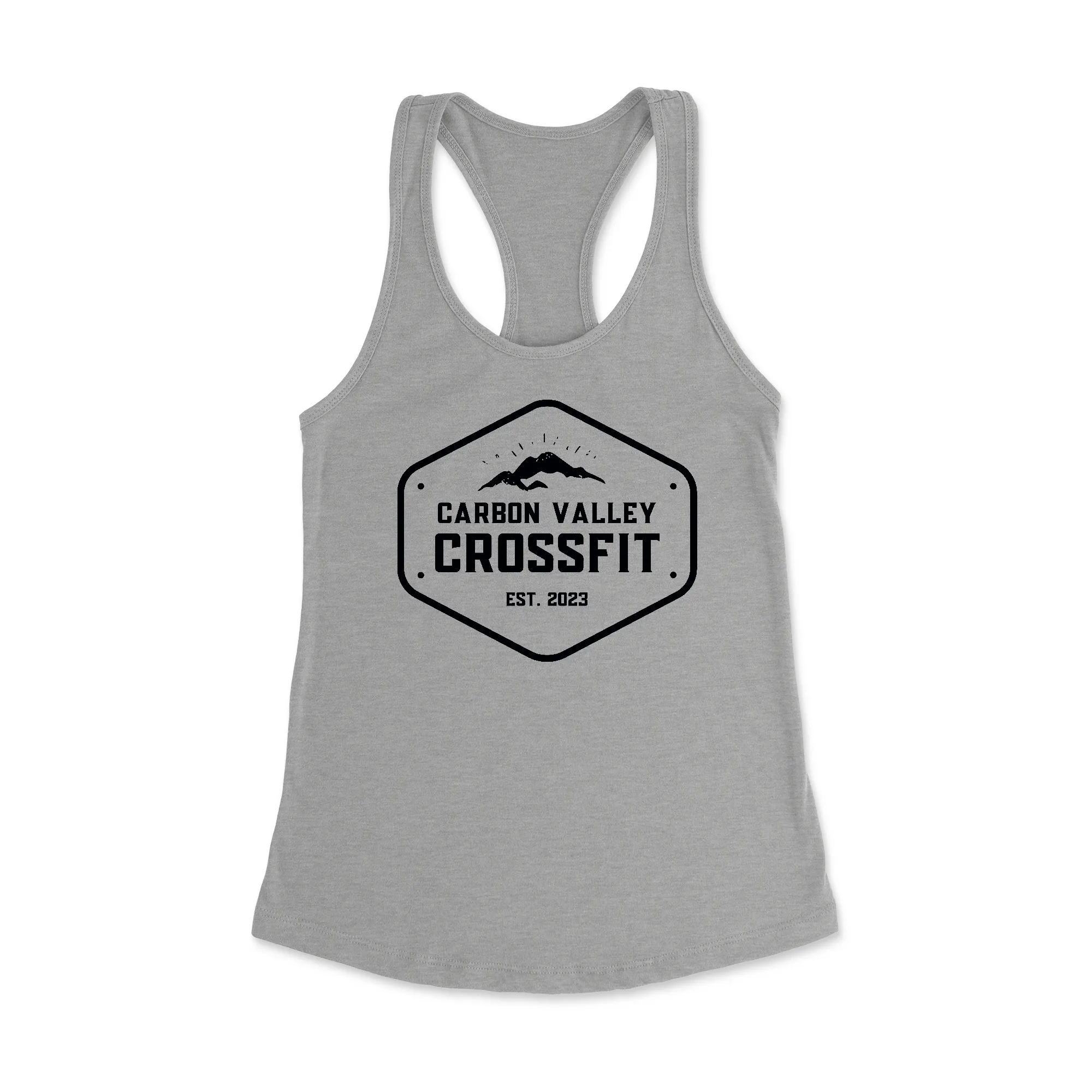Carbon Valley CrossFit CVCF MTNS Women's Racerback Tank Top