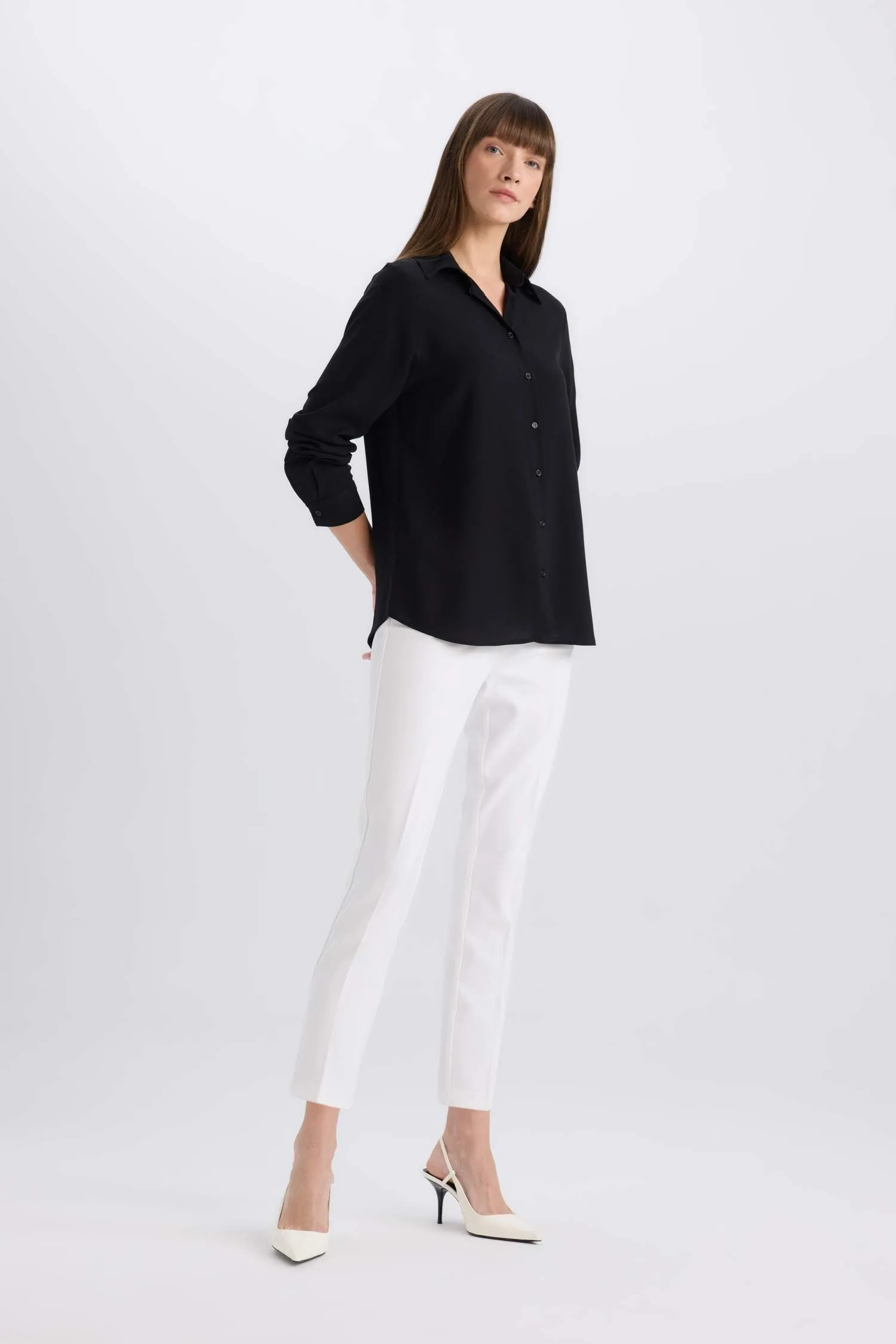 Carrot Fit Regular Hem Double Pocket Trousers
