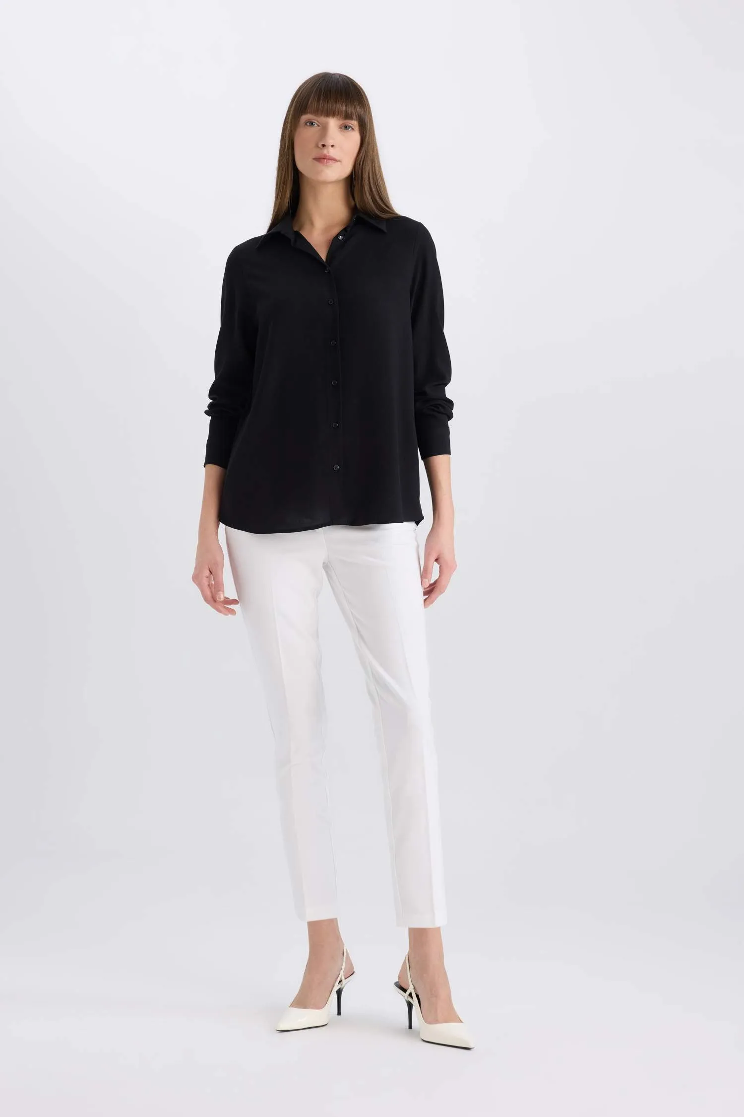 Carrot Fit Regular Hem Double Pocket Trousers