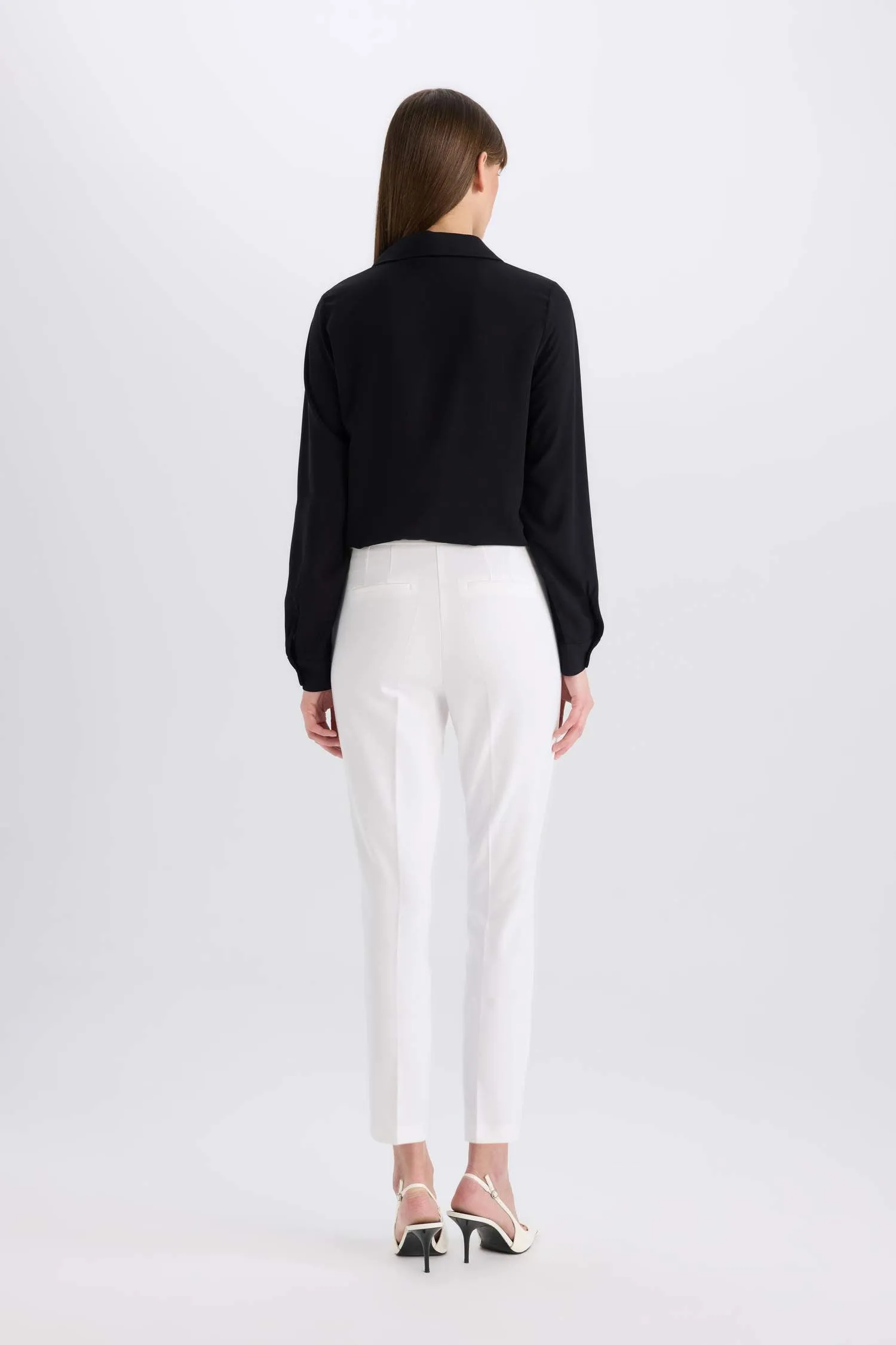 Carrot Fit Regular Hem Double Pocket Trousers