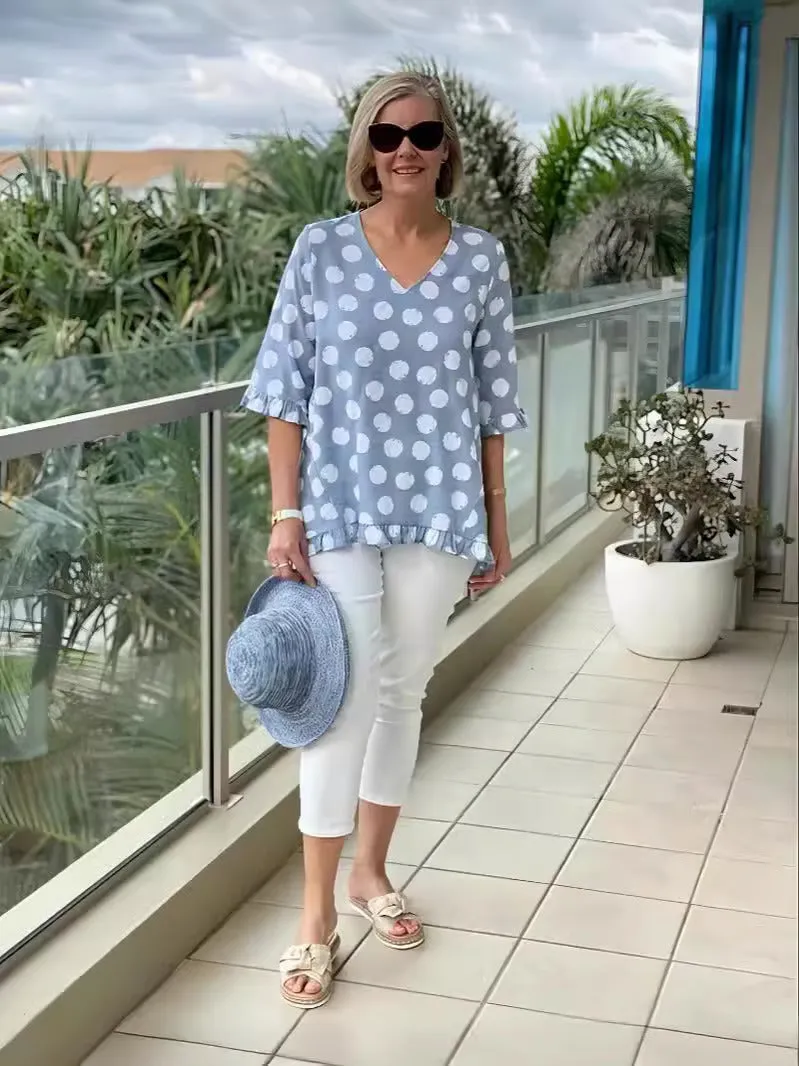 Celeste – Relaxed Polka Dot Tunic