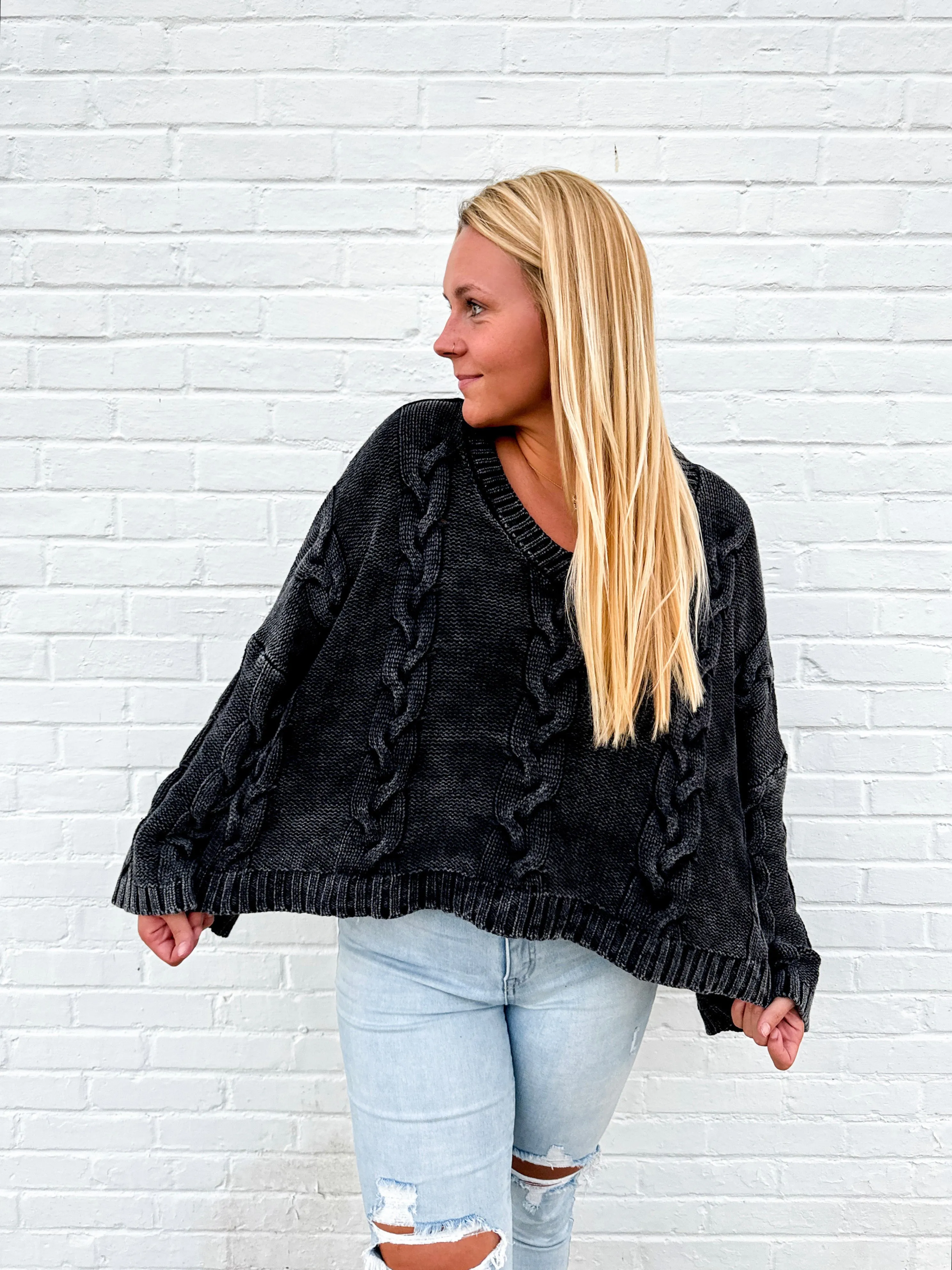 Charcoal Twist Sweater