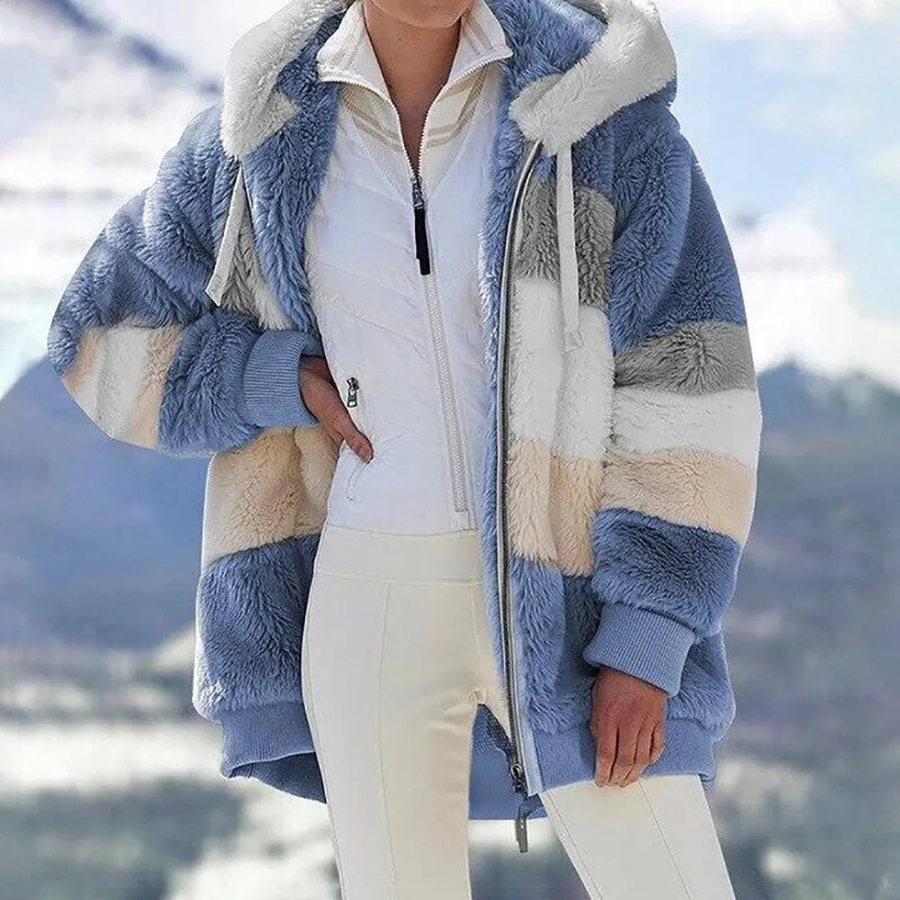 🎄CHRISTMAS HOT SALE🎁RCONTRASTING LAMB WOOL PADDED COAT
