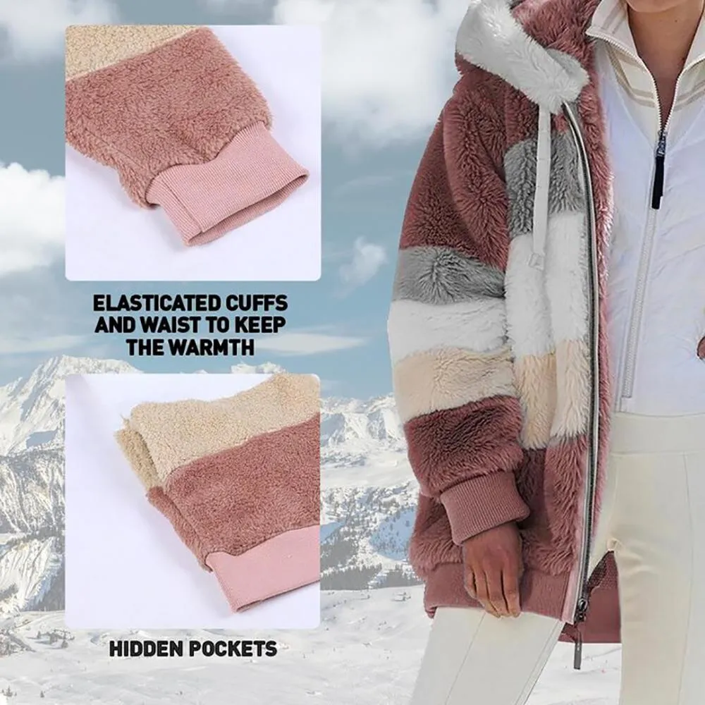 🎄CHRISTMAS HOT SALE🎁RCONTRASTING LAMB WOOL PADDED COAT