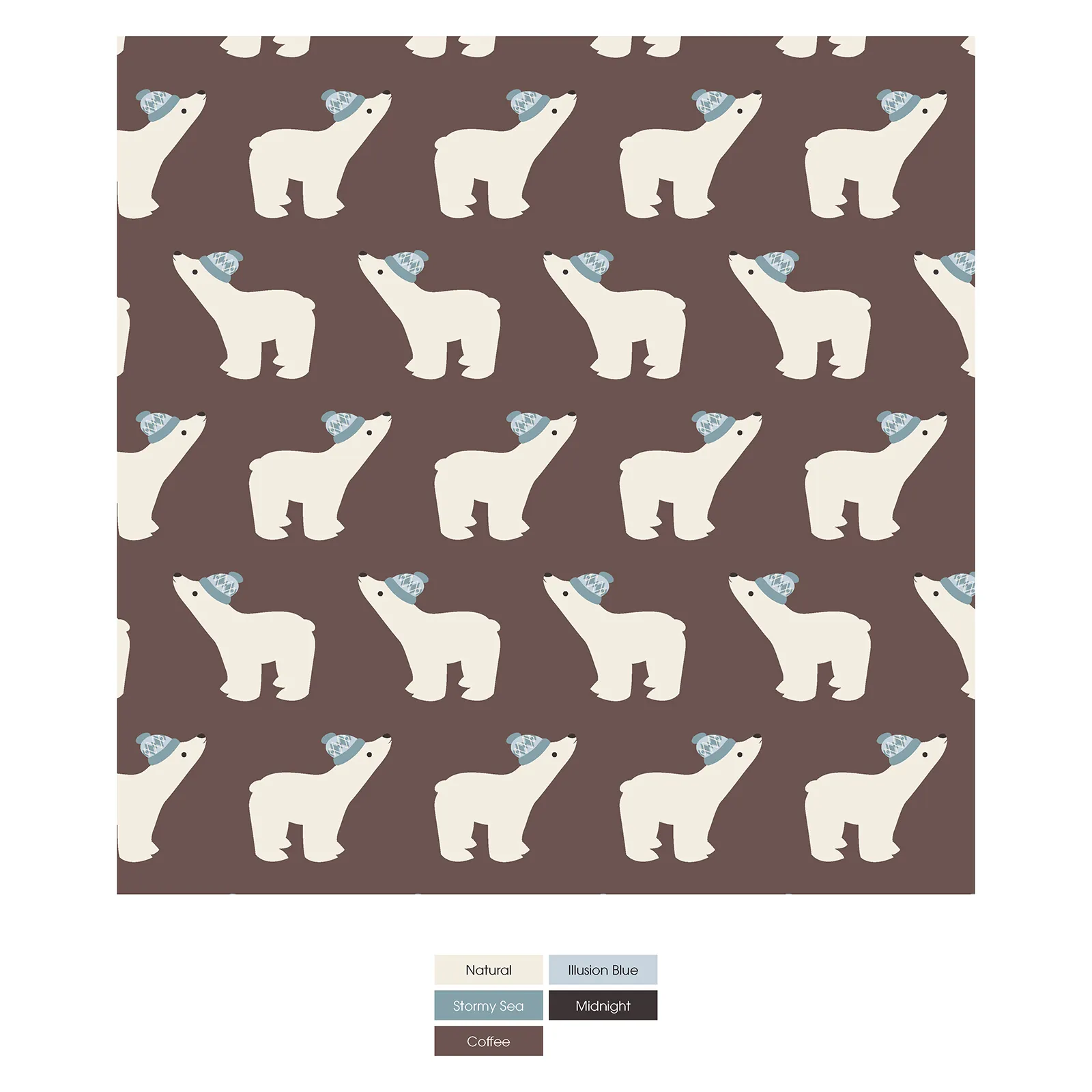 Coffee Polar Bears Footie with 2-way zipper - Holiday