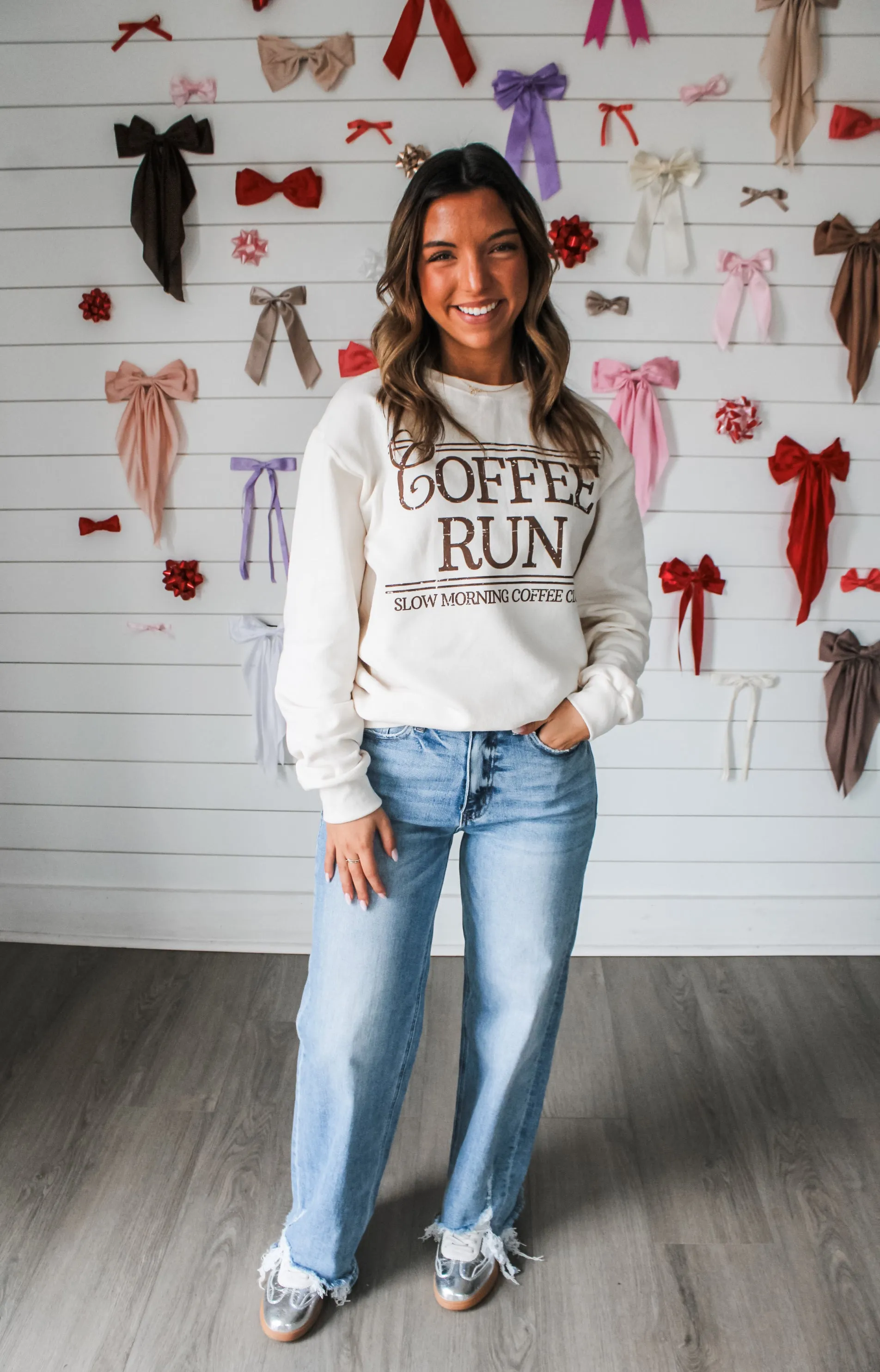 Coffee Run Graphic Sweatshirt • Cream