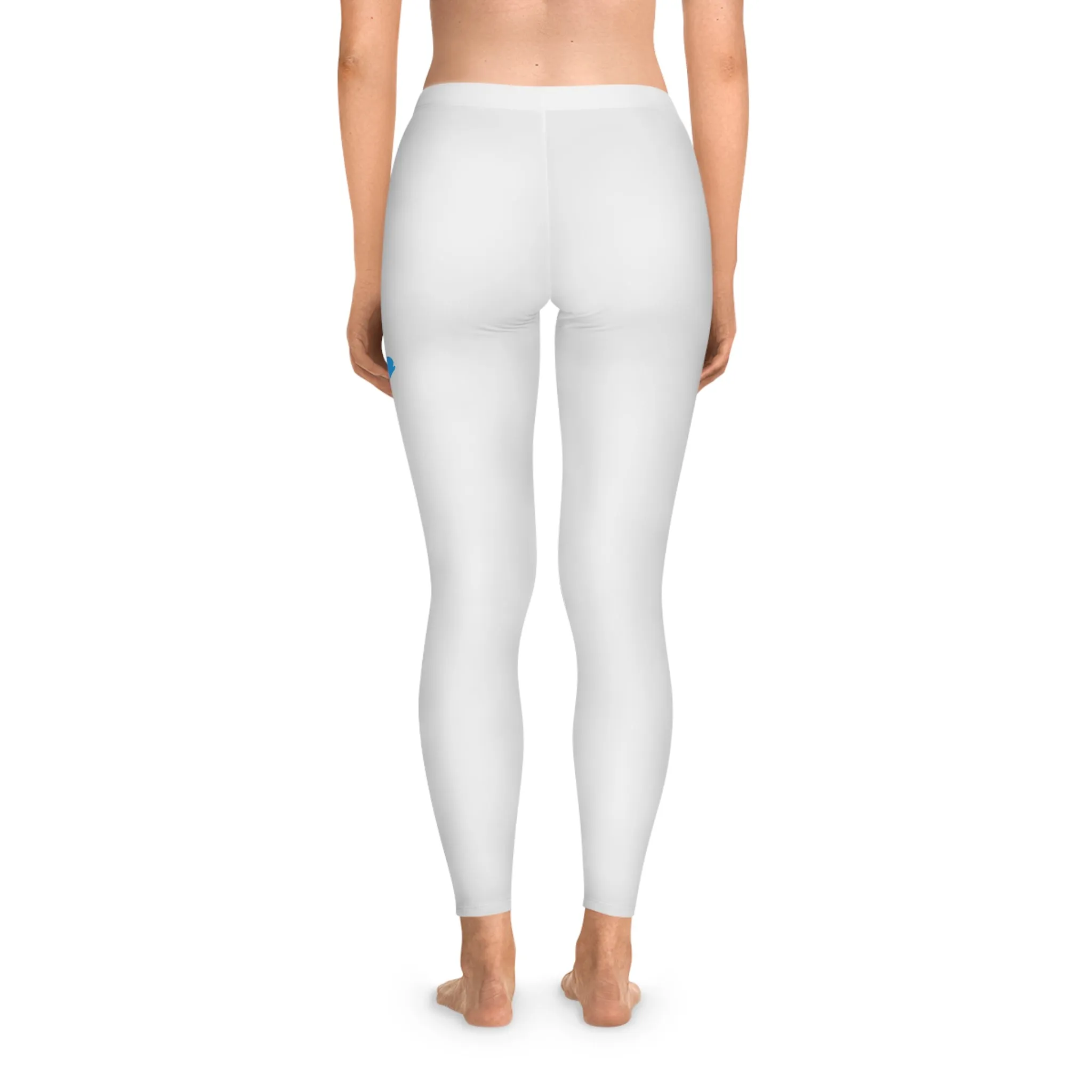 Comfortable Stretchy Leggings with Blue Hand Design