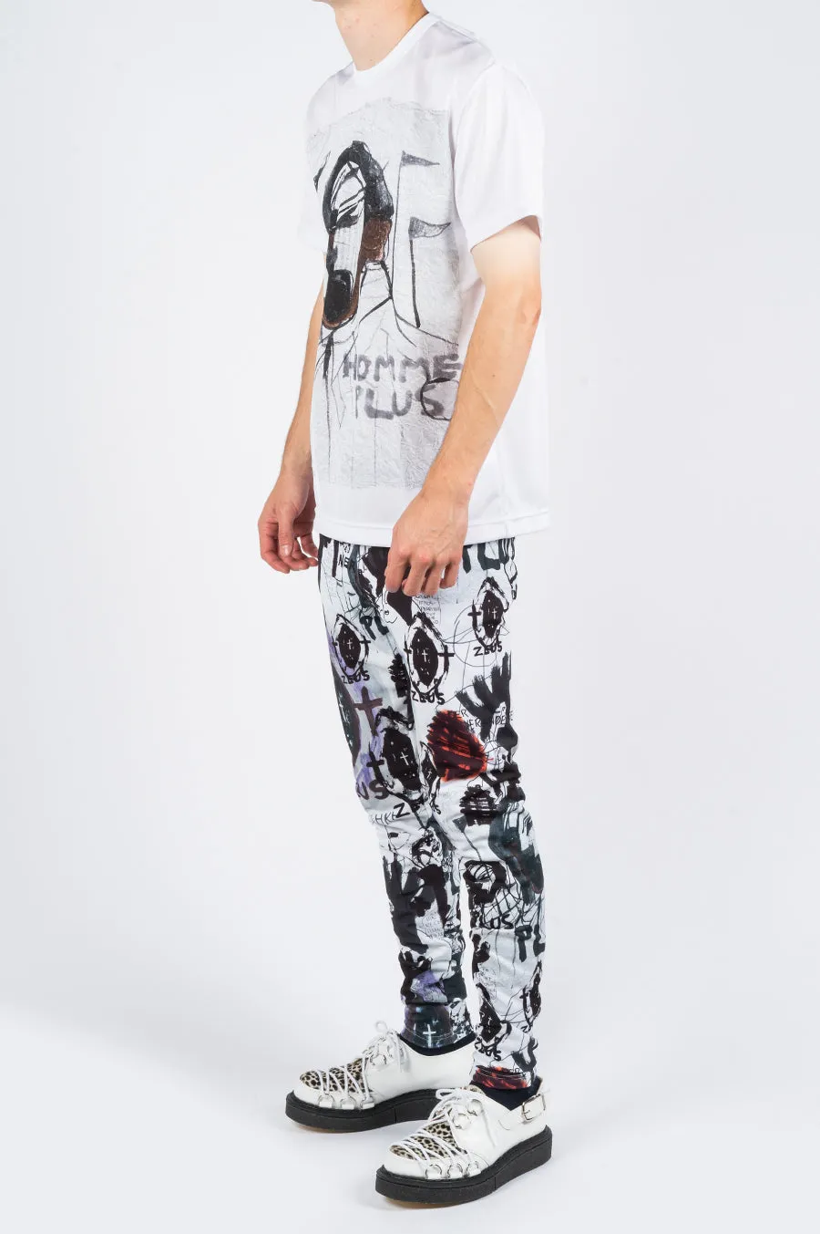 COMME DES GARCONS HOMME PLUS FACE C PRINTED TSHIRT WHITE