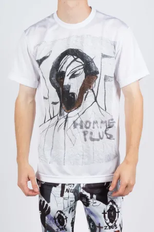 COMME DES GARCONS HOMME PLUS FACE C PRINTED TSHIRT WHITE