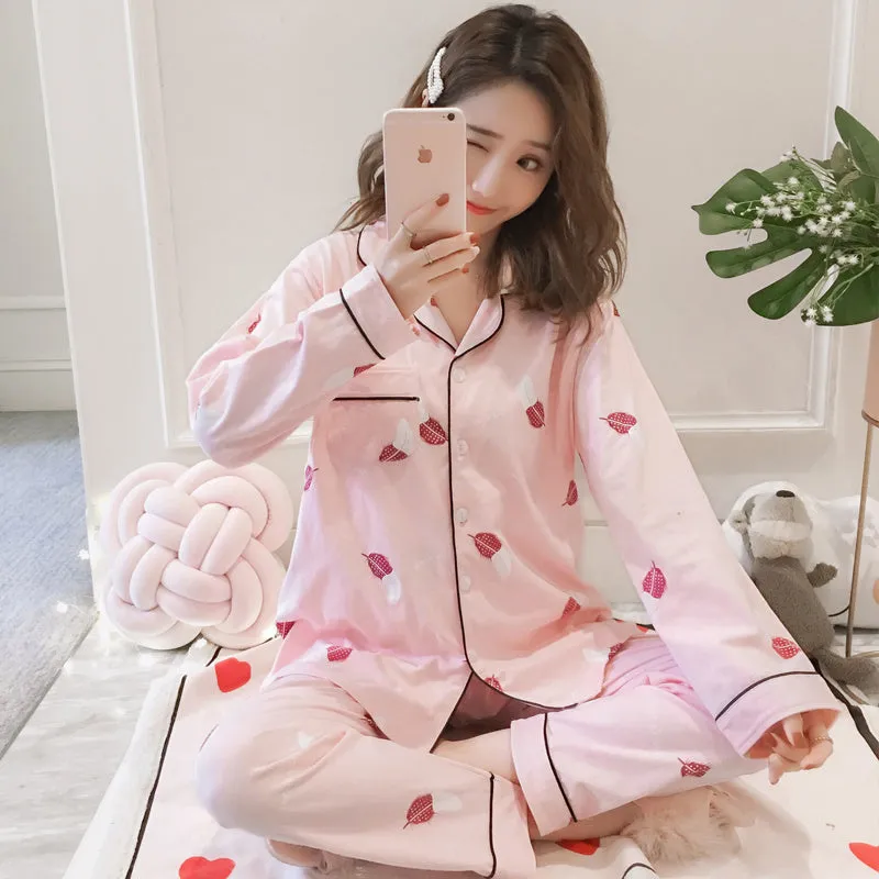 Confinement Clothing Summer Thin Cotton Pajamas For Postpartum Spring And Autumn Breastfeeding Pregnant Women