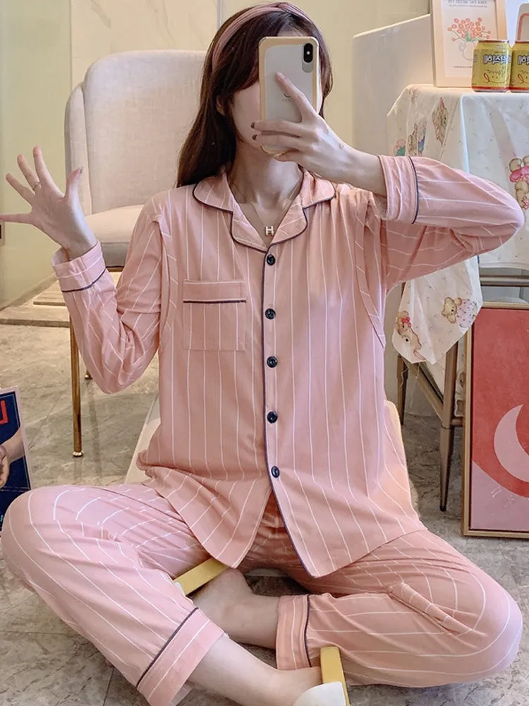 Confinement Clothing Summer Thin Cotton Pajamas For Postpartum Spring And Autumn Breastfeeding Pregnant Women