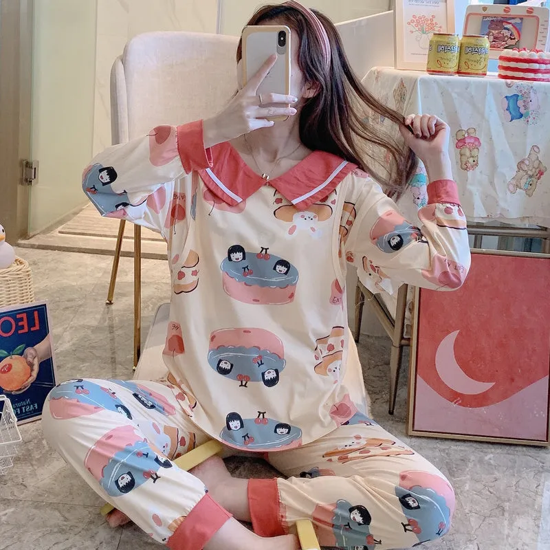 Confinement Clothing Summer Thin Cotton Pajamas For Postpartum Spring And Autumn Breastfeeding Pregnant Women