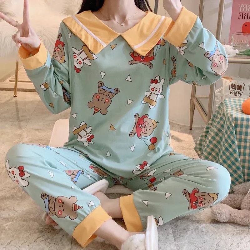 Confinement Clothing Summer Thin Cotton Pajamas For Postpartum Spring And Autumn Breastfeeding Pregnant Women