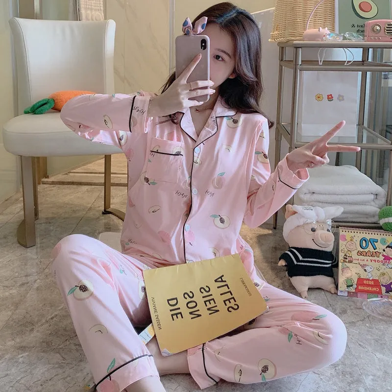 Confinement Clothing Summer Thin Cotton Pajamas For Postpartum Spring And Autumn Breastfeeding Pregnant Women