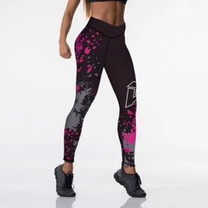 ContiNent 33 12%spandex Sexy High Waist Elasticity Women Digital Printed Leggings Push Up Strength Pants