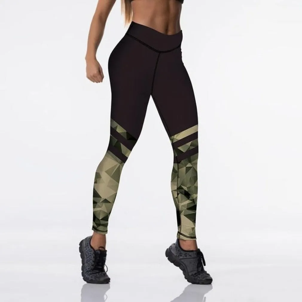 ContiNent 33 12%spandex Sexy High Waist Elasticity Women Digital Printed Leggings Push Up Strength Pants