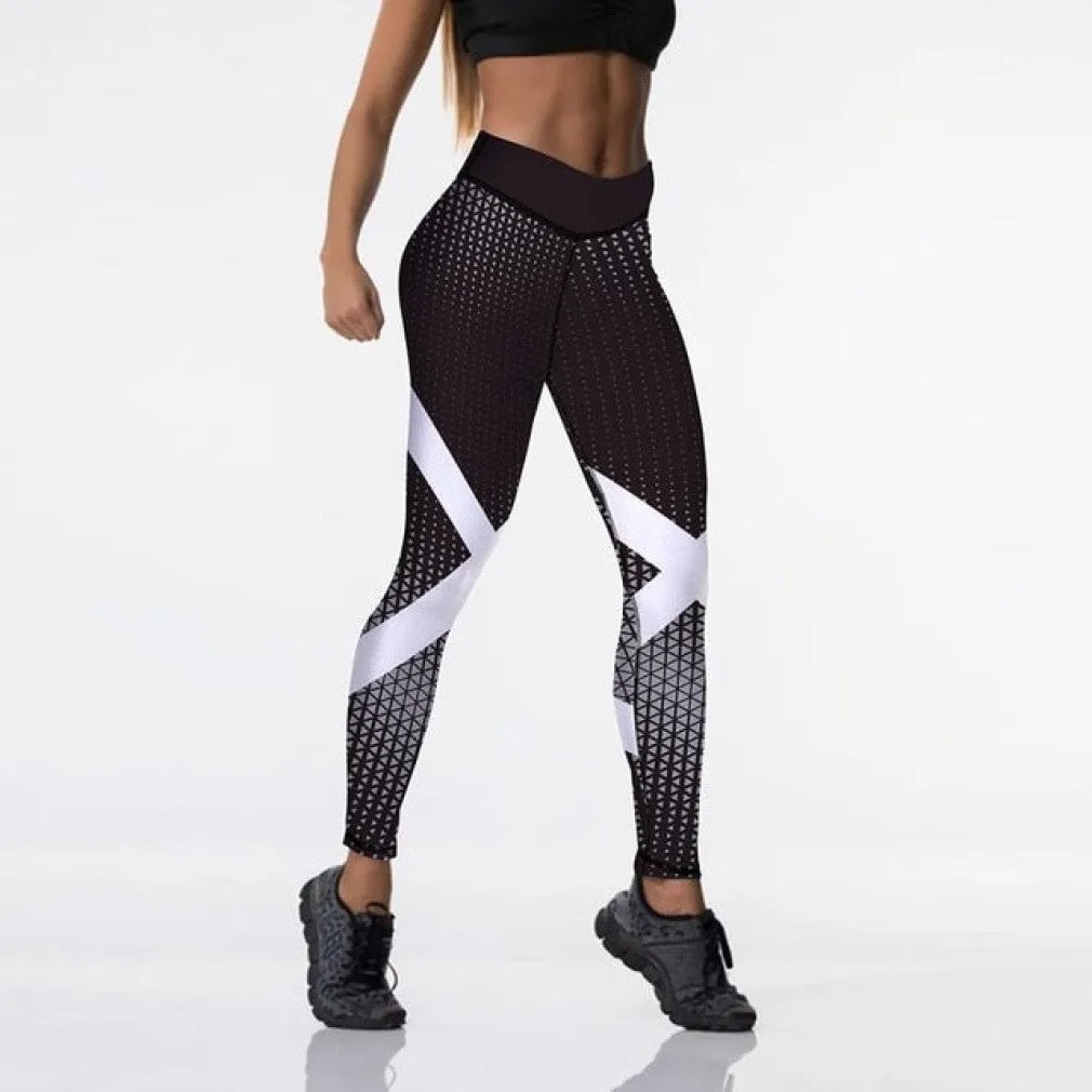 ContiNent 33 12%spandex Sexy High Waist Elasticity Women Digital Printed Leggings Push Up Strength Pants