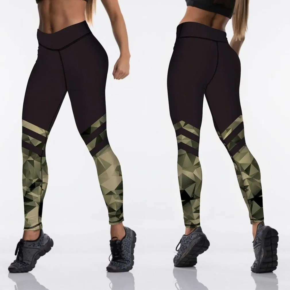 ContiNent 33 12%spandex Sexy High Waist Elasticity Women Digital Printed Leggings Push Up Strength Pants