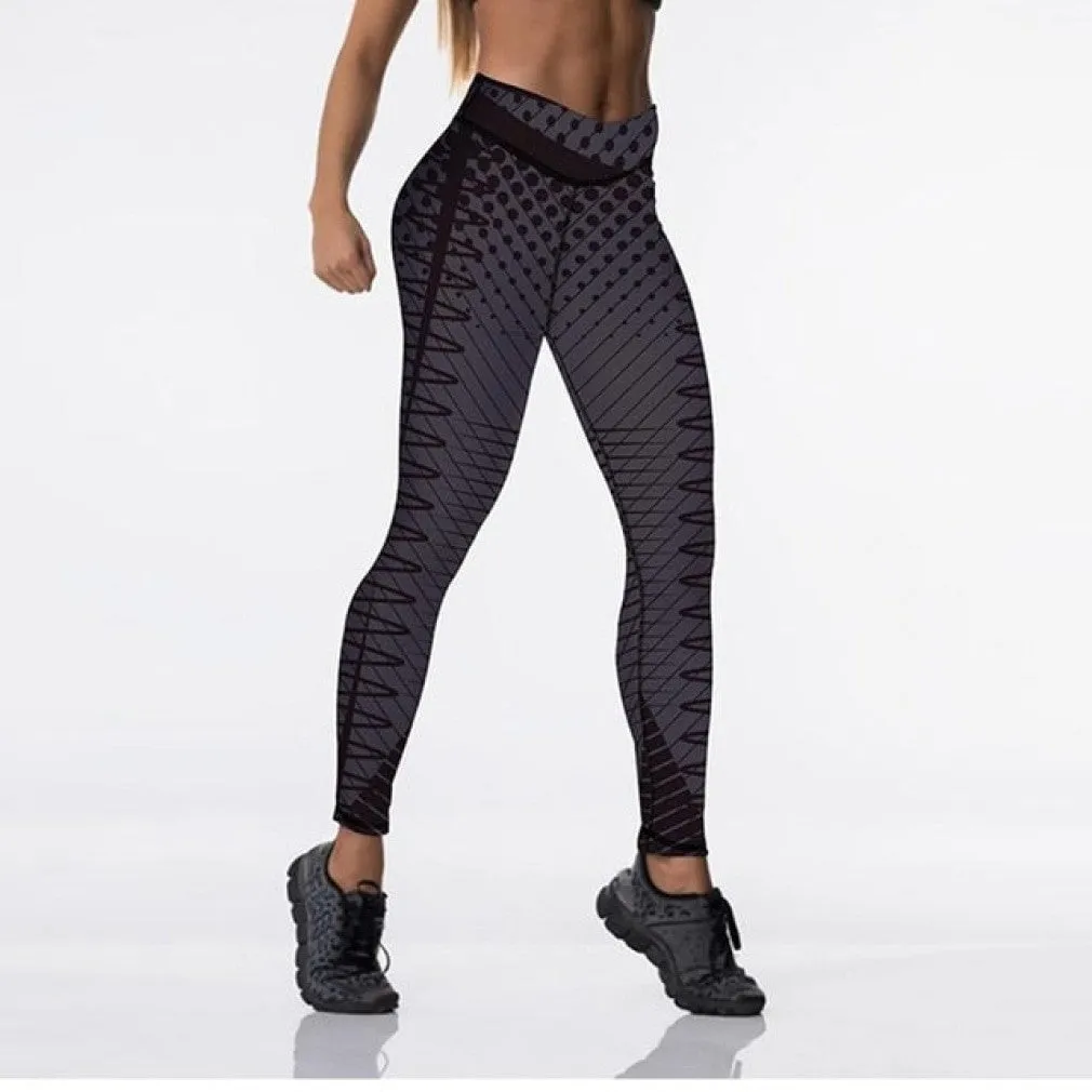 ContiNent 33 12%spandex Sexy High Waist Elasticity Women Digital Printed Leggings Push Up Strength Pants