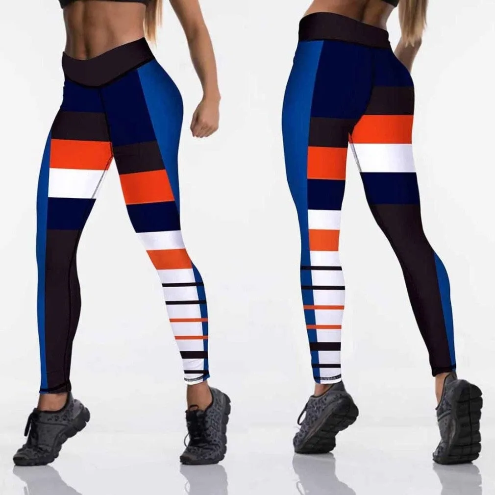 ContiNent 33 12%spandex Sexy High Waist Elasticity Women Digital Printed Leggings Push Up Strength Pants