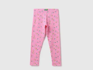 Cotton Blend Printed Regular Length Girls Trousers