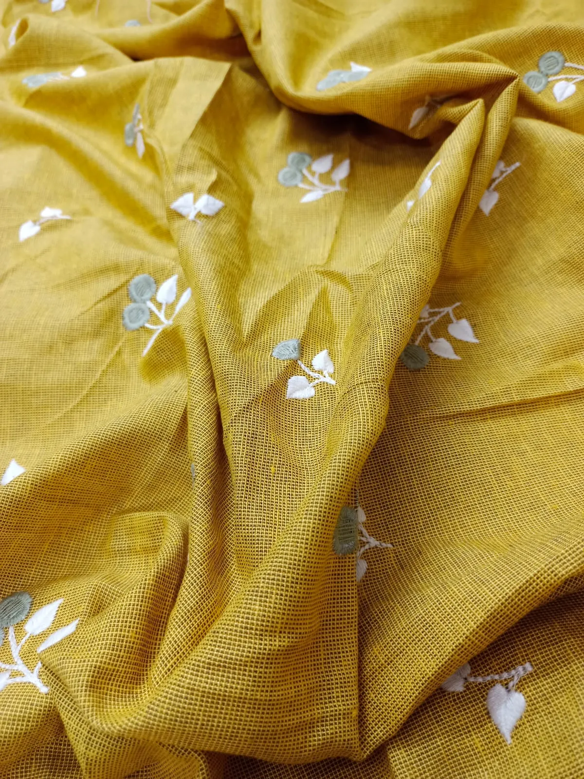 Cotton Linen Embroidered Fabric