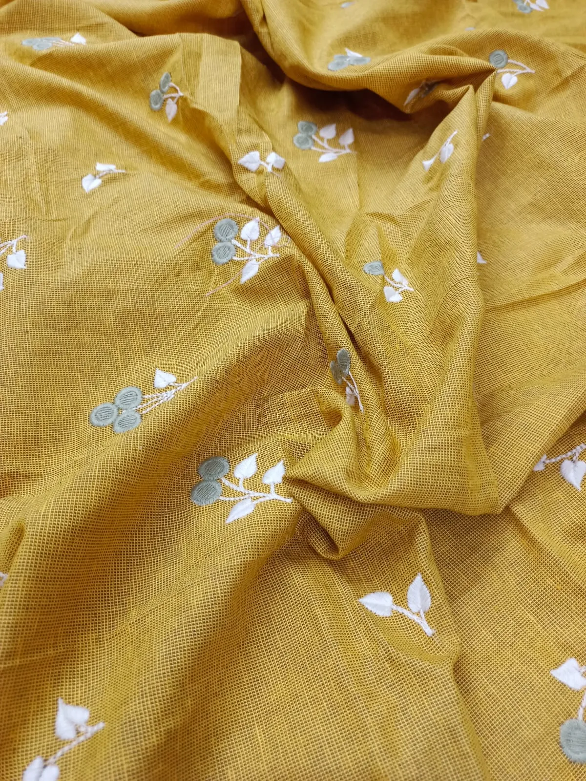 Cotton Linen Embroidered Fabric